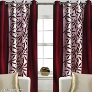 Polyester 7 Feet Door Curtains Set of 2 - Ghar Ke Parde