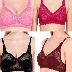 Pack of 4 Stylish Net Frill Bra for Women – Multicolor